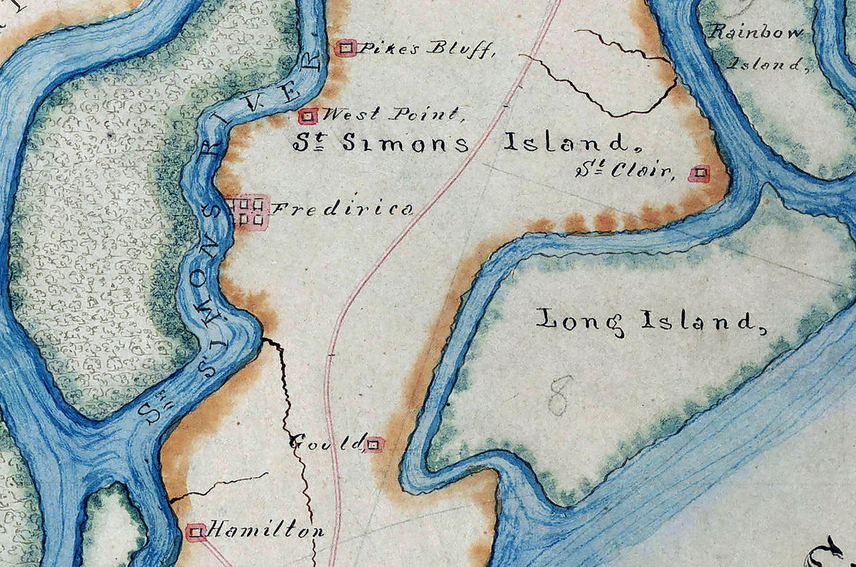 1869 Map of Glynn County Georgia