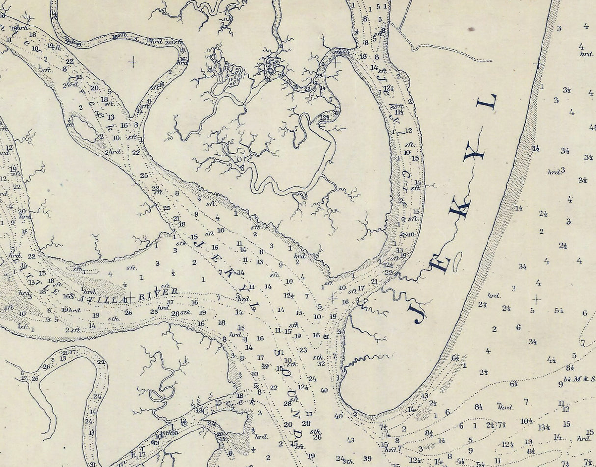 1873 Nautical Map of St Andrew Sound Georgia