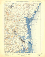 1888 Topo Map of Newburyport Massachusetts New Hampshire