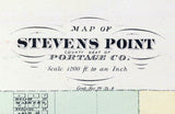 1878 Town Map of Stevens Point Portage County Wisconsin