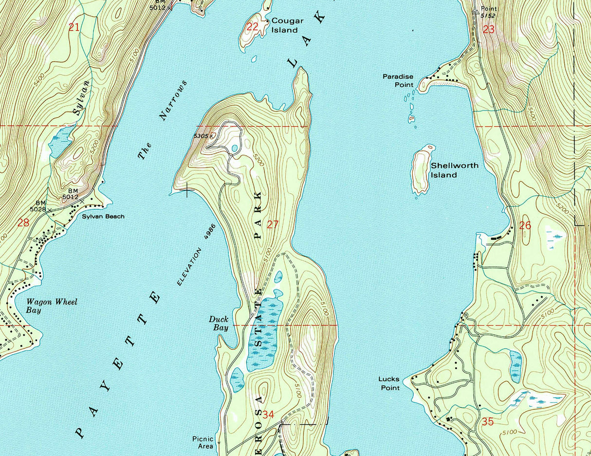 1985 Map of Payette Lake Idaho