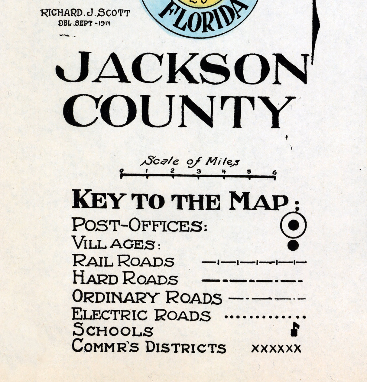 1914 Map of Jackson County Florida