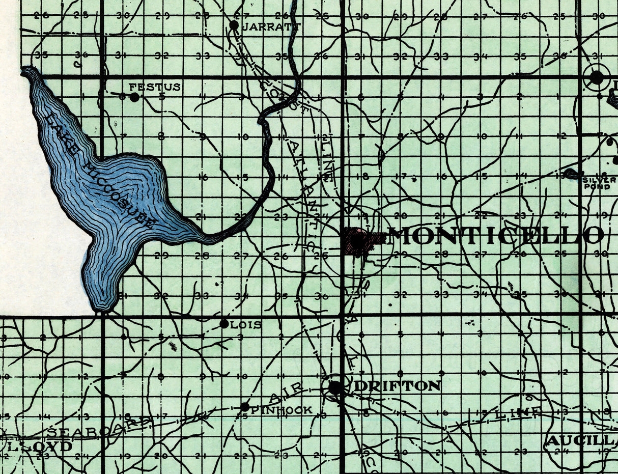 1914 Map of Jefferson County Florida