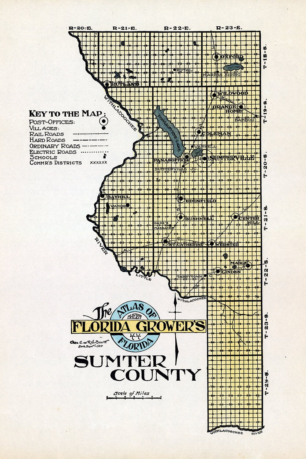 1914 Map of Sumter County Florida