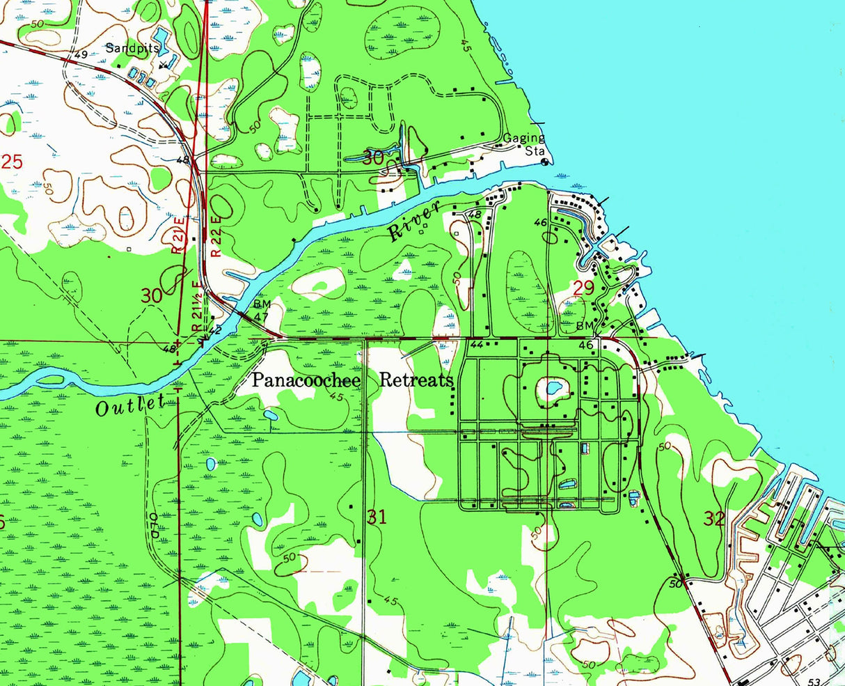 1969 Map of Lake Panasoffkee Florida