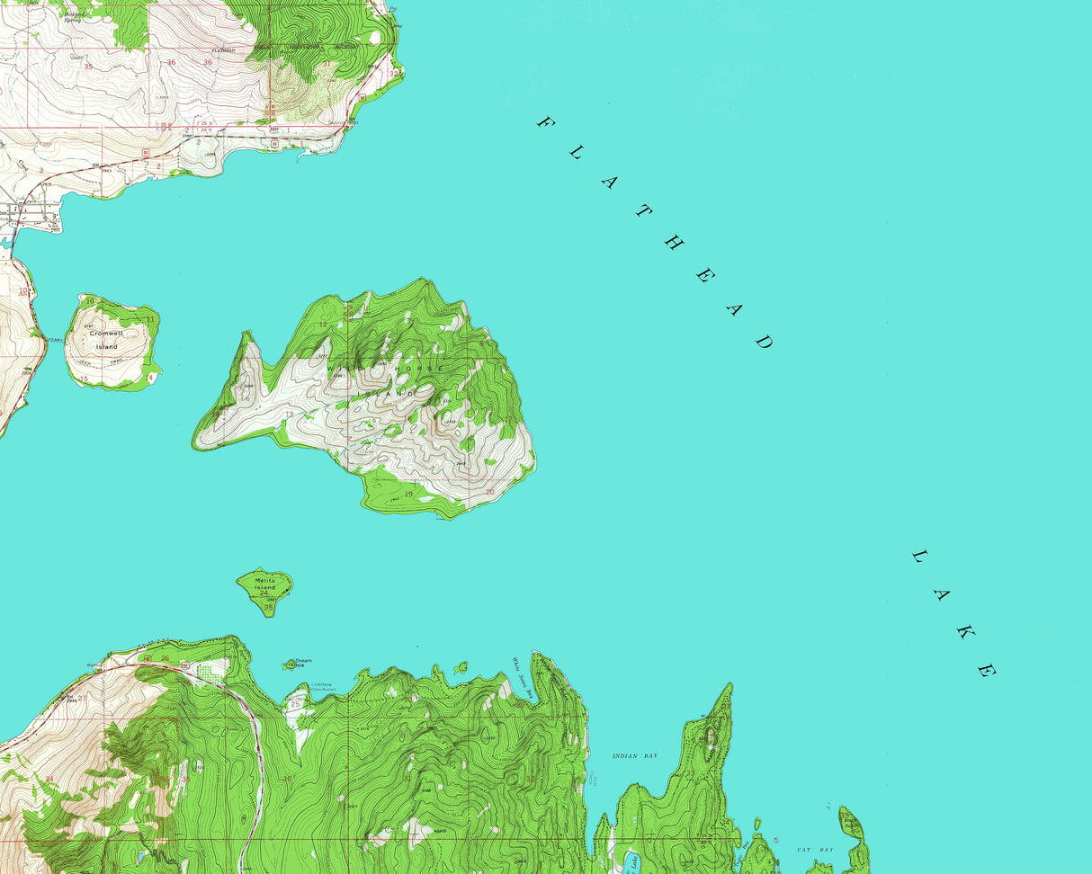 1966 Map of Flathead Lake Montana