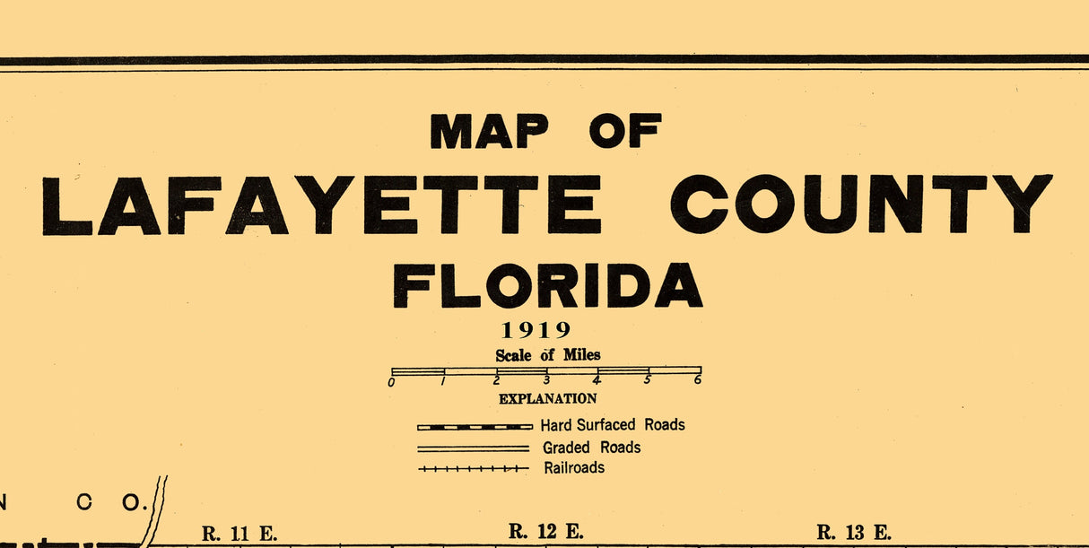 1919 Map of Lafayette County Florida