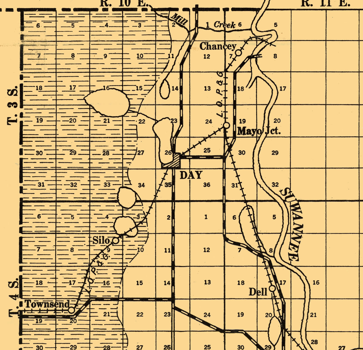 1919 Map of Lafayette County Florida