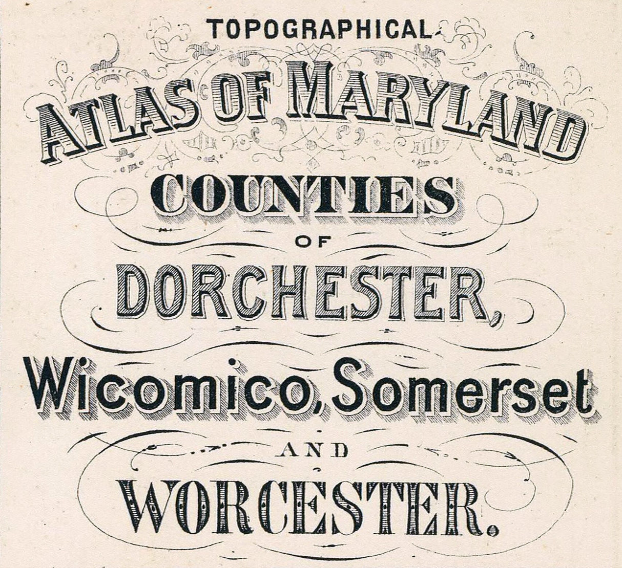 1873 Map of Dorchester Wicomico Somerset and Worcester County Maryland