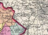 1873 Map of Howard and Montgomery County Maryland District of Columbia