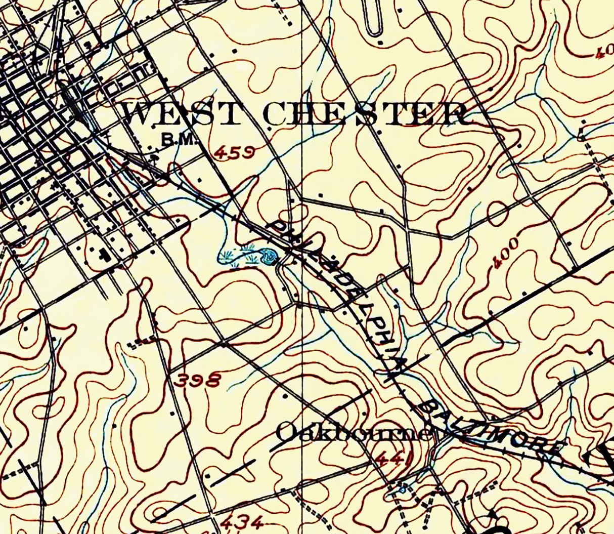 1900 Map of West Chester Pennsylvania