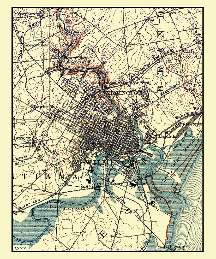 1900 Map of Wilmington Delaware