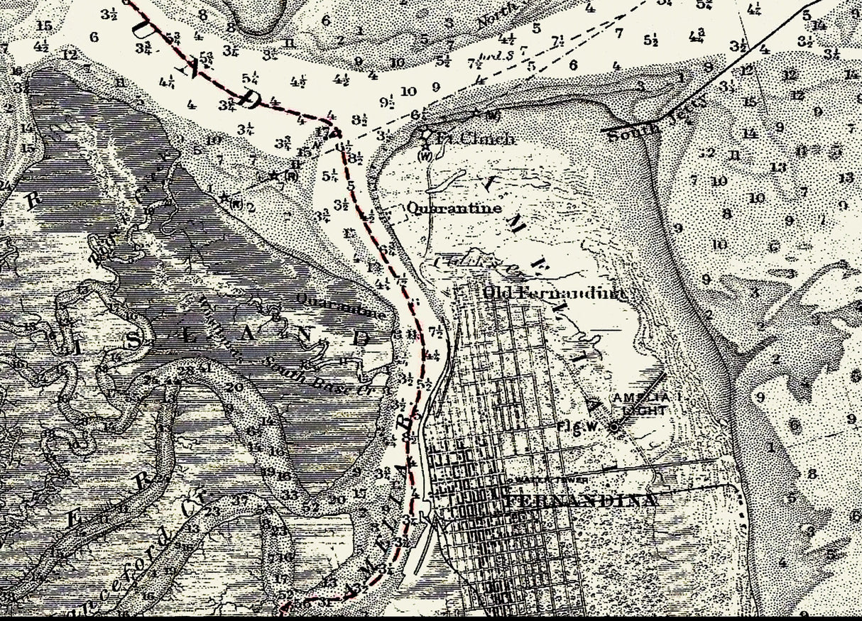 1911 Nautical Map of Sapelo Island Georgia to Amelia Island Florida