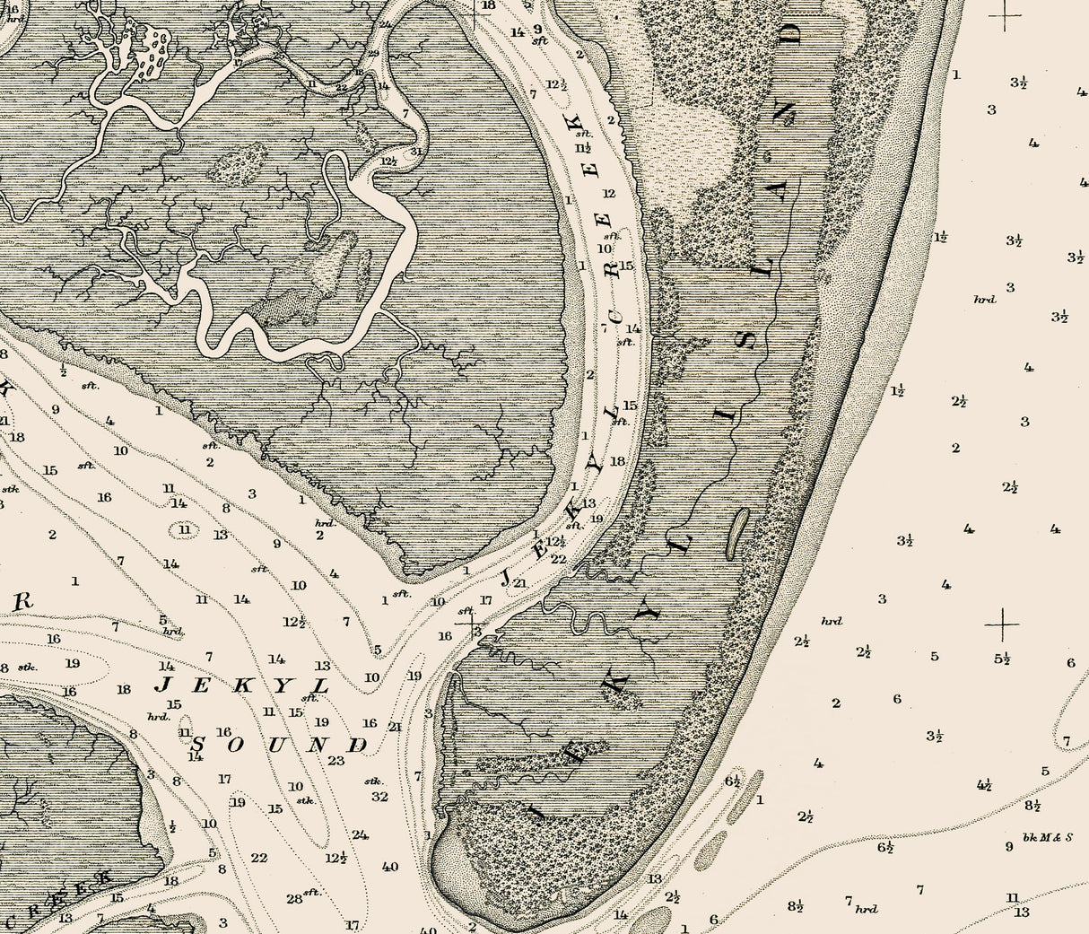 1911 Nautical Map of St Andrew Sound Georgia