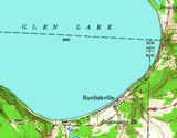 1966 Map of Glen Lake Michigan