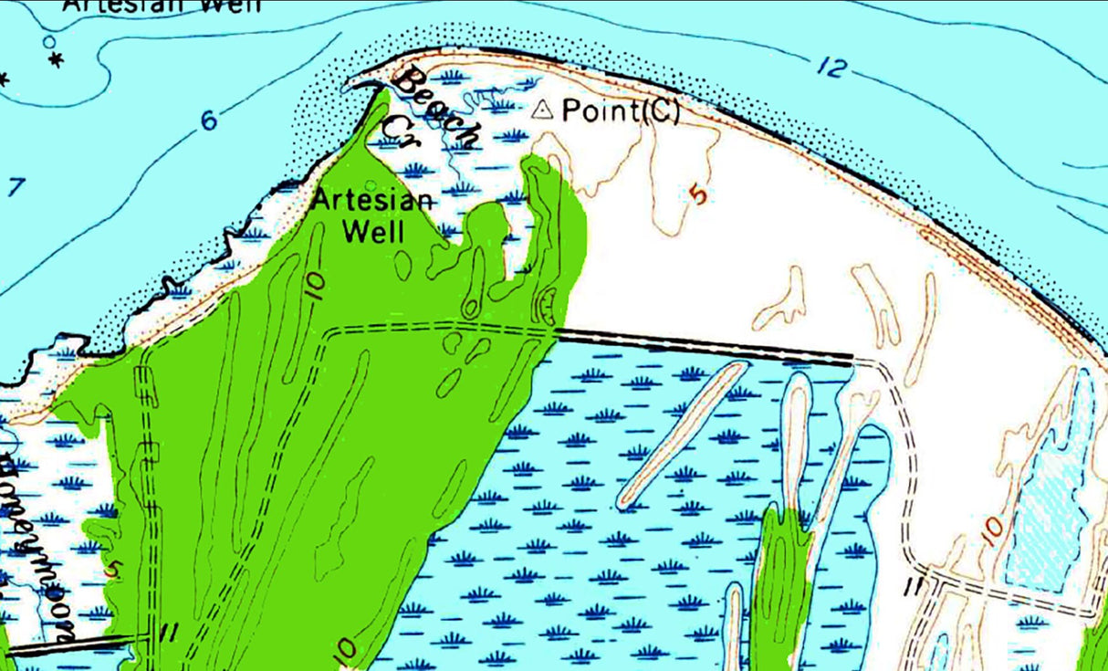 1988 Map of Black Beard Island Georgia