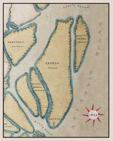 1869 Map of Black Beard Island And Sapelo Island Georgia