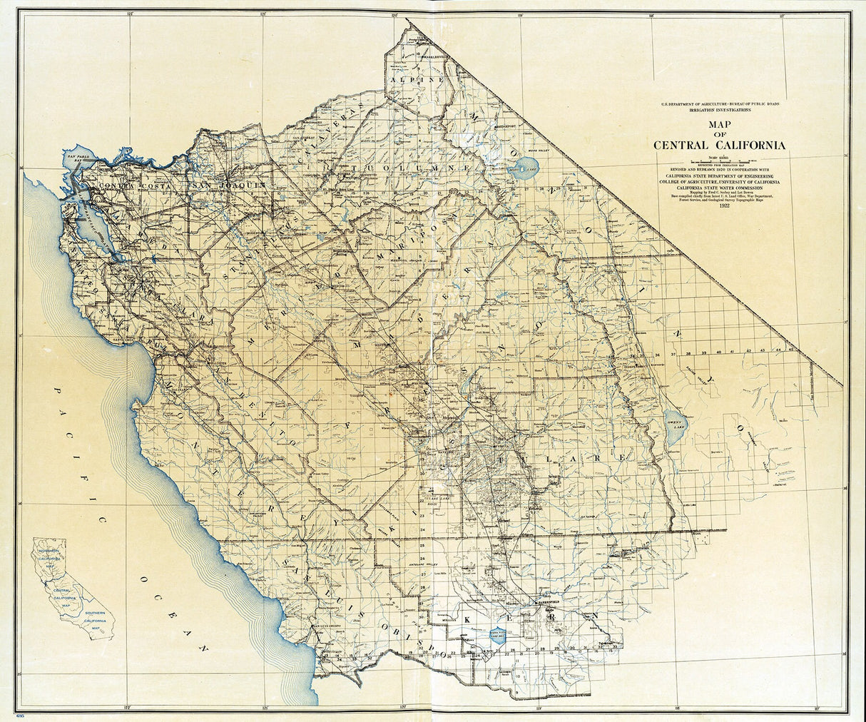 1922 Map of Central California