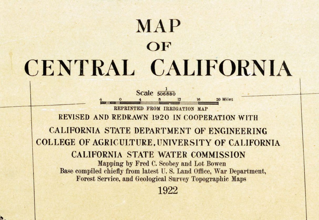 1922 Map of Central California