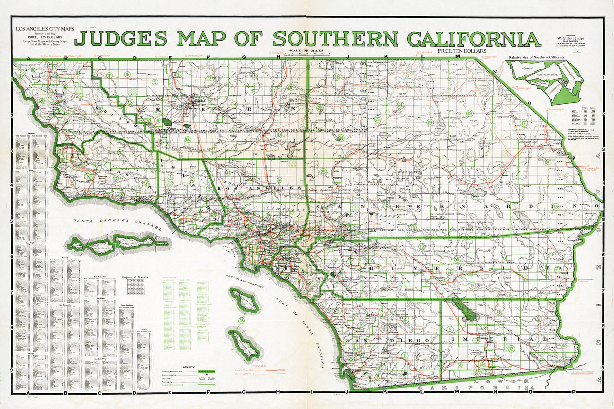 1922 Map of Southern California