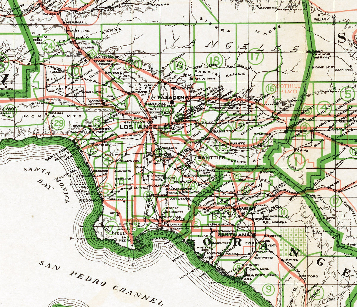 1922 Map of Southern California