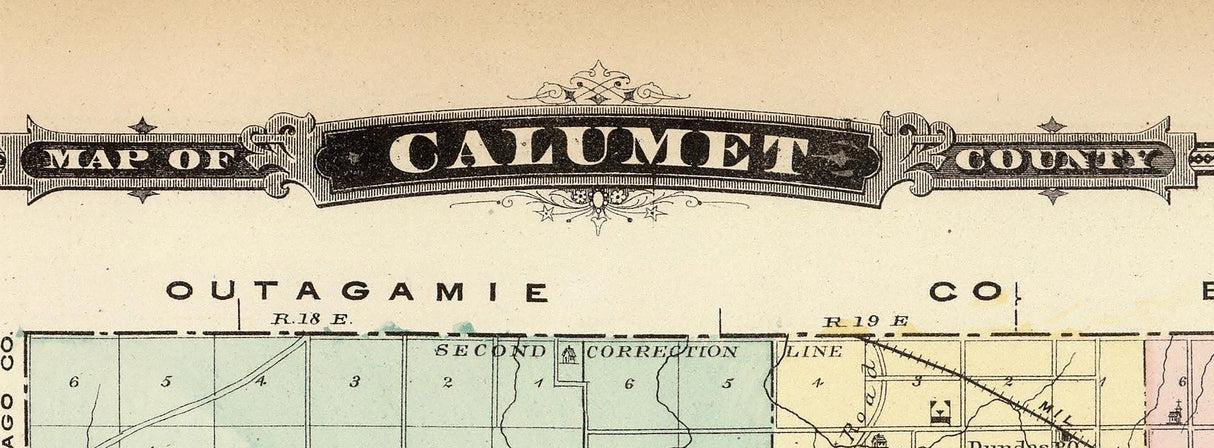 1878 Map of Calumet County Wisconsin