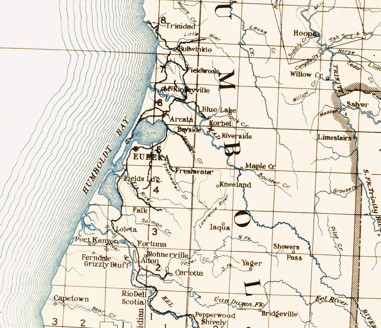 1922 Map of Northern California