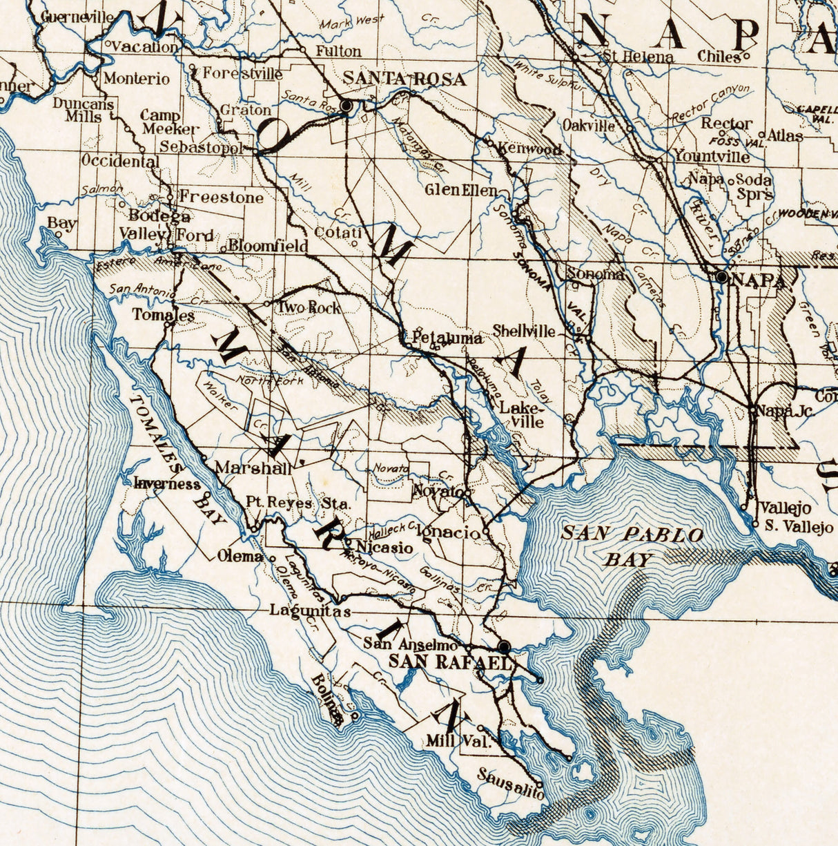 1922 Map of Northern California