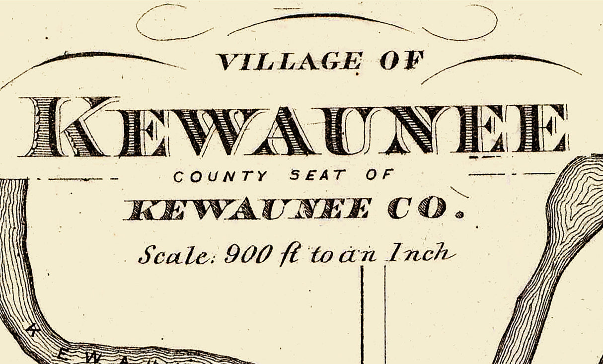 1878 Town Map of Kewaunee Wisconsin