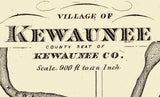 1878 Town Map of Kewaunee Wisconsin