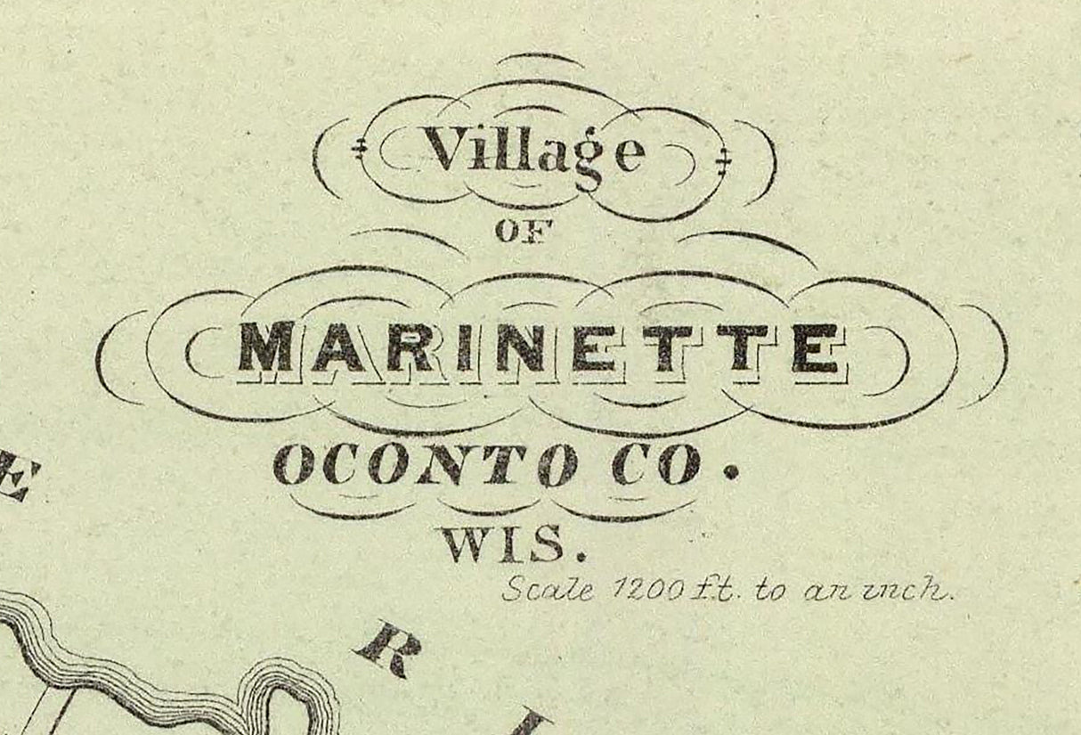 1878 Town Map of Marinette Oconto County Wisconsin