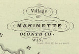 1878 Town Map of Marinette Oconto County Wisconsin