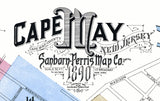 1890 Town Map of Cape May New Jersey