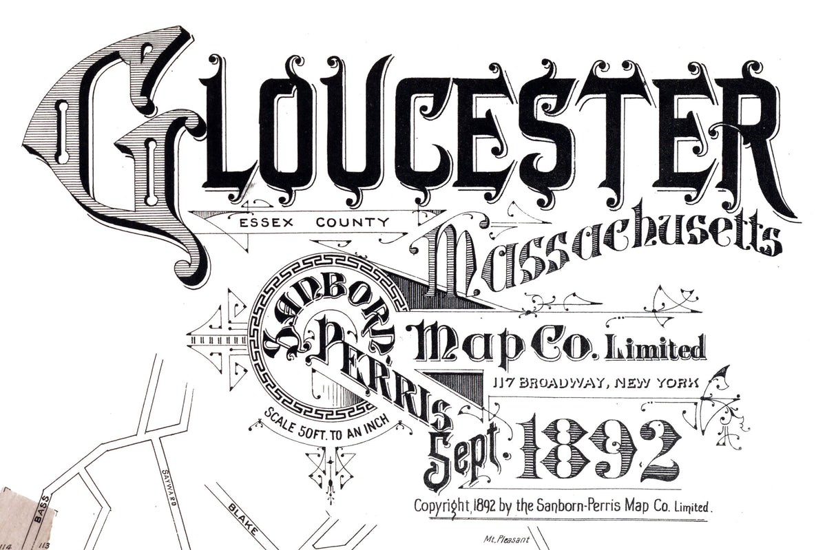 1892 Town Map of Gloucester Massachusetts