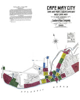 1909 Town Map of Cape May City New Jersey