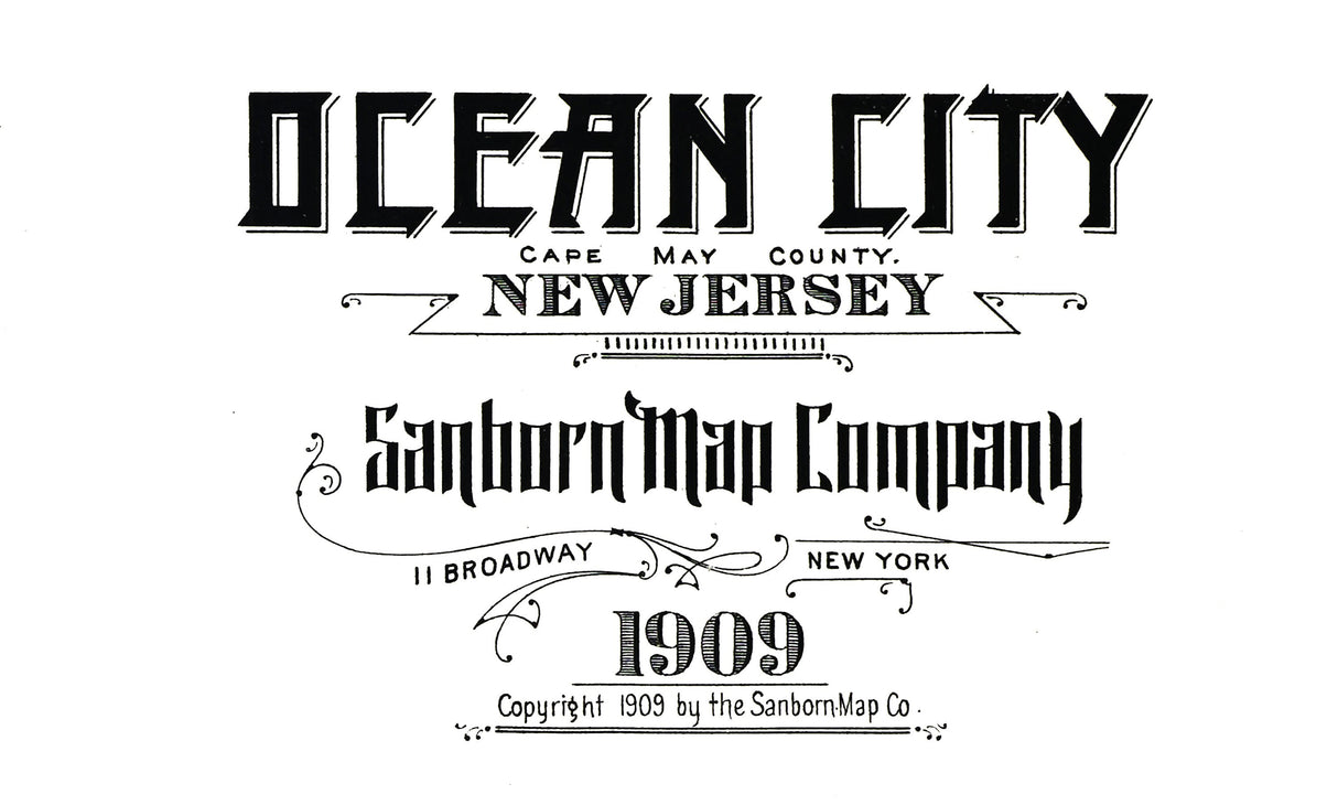 1909 Town Map of Ocean City New Jersey