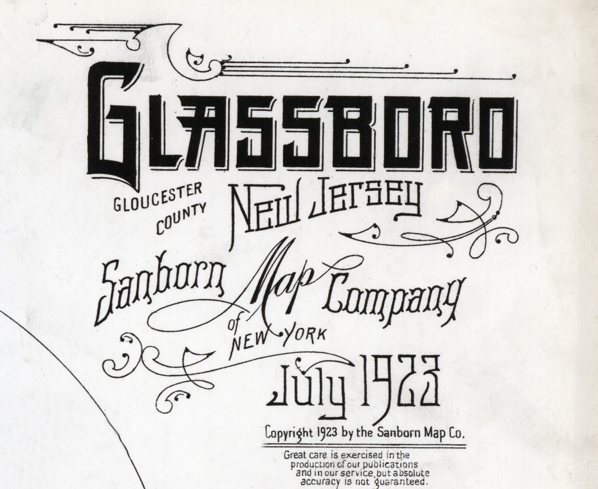 1923 Town Map of Glassboro New Jersey