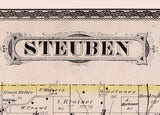 1880 Map of Steuben Township Steuben County Indiana