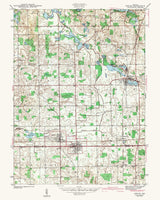 1942 Topo Map of Ashley Indiana Pleasant Lake