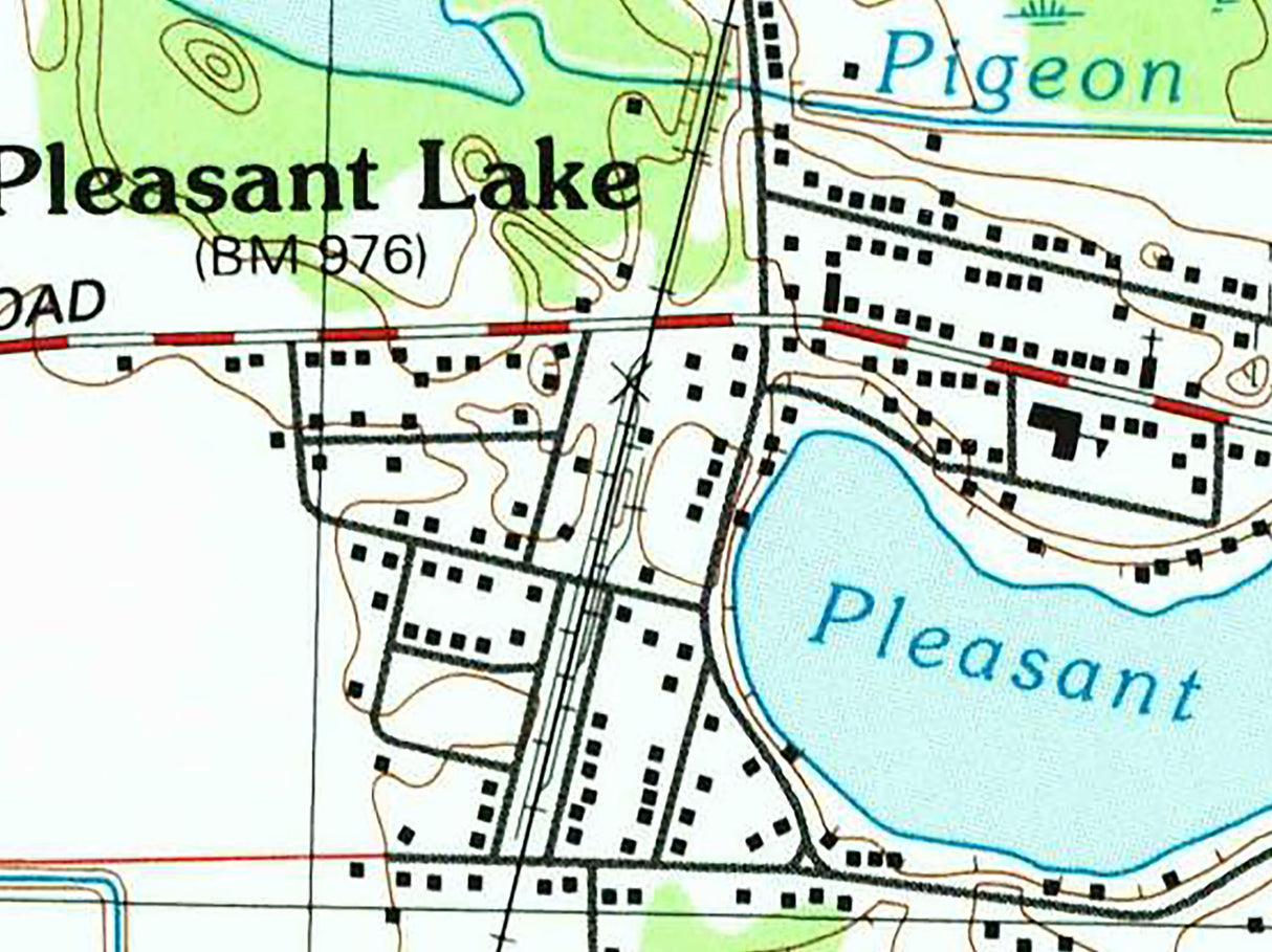 1993 Map of Pleasant Lake and Long Lake Indiana