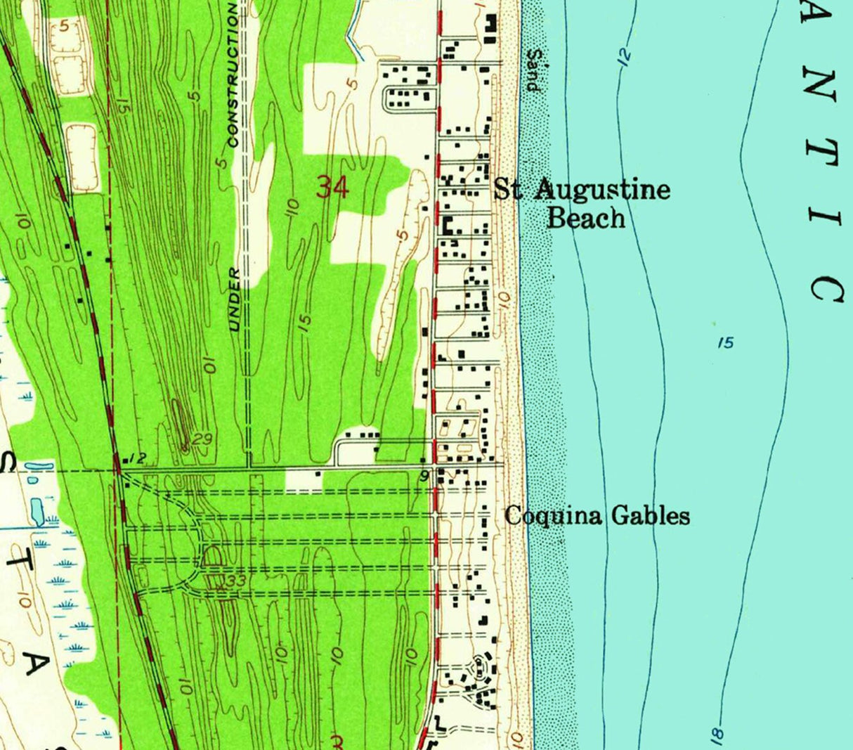 1961 Map of Saint Augustine Florida