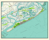 1960 Map of Folly Island South Carolina Folly Beach