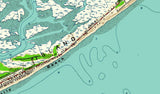 1960 Map of Folly Island South Carolina Folly Beach