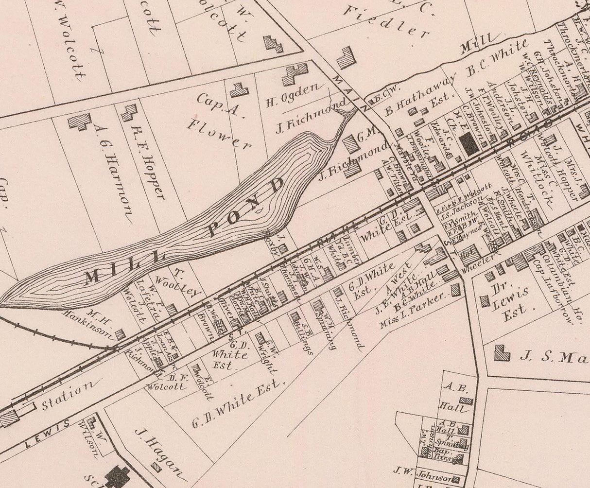 1878 Map of Eatontown New Jersey