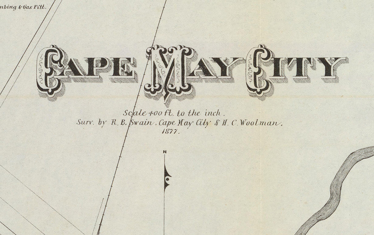 1878 Map of Cape May City and Sea Grove New Jersey