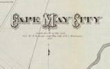 1878 Map of Cape May City and Sea Grove New Jersey