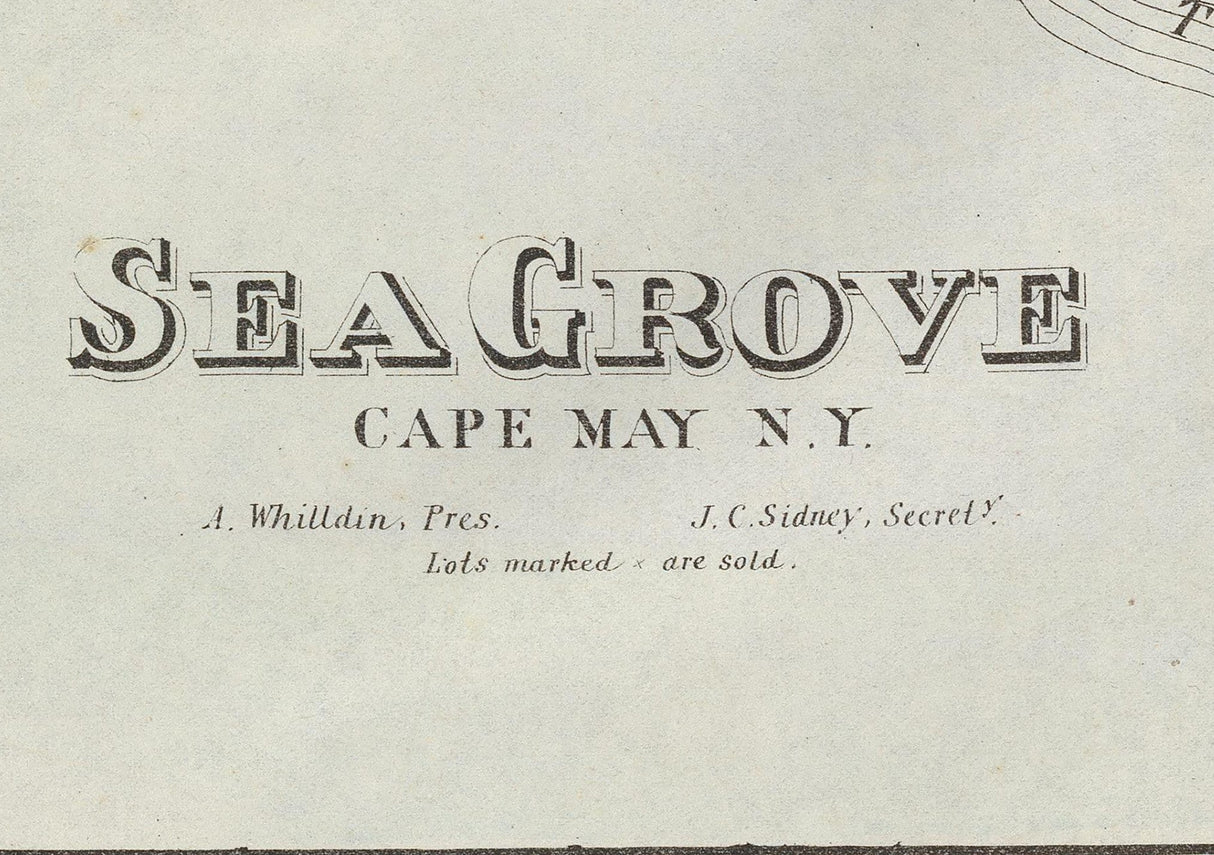 1878 Map of Cape May City and Sea Grove New Jersey