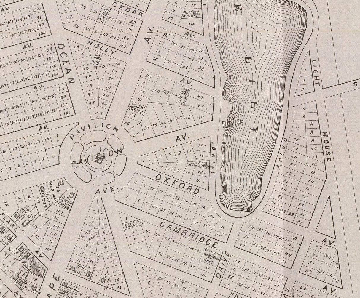 1878 Map of Cape May City and Sea Grove New Jersey