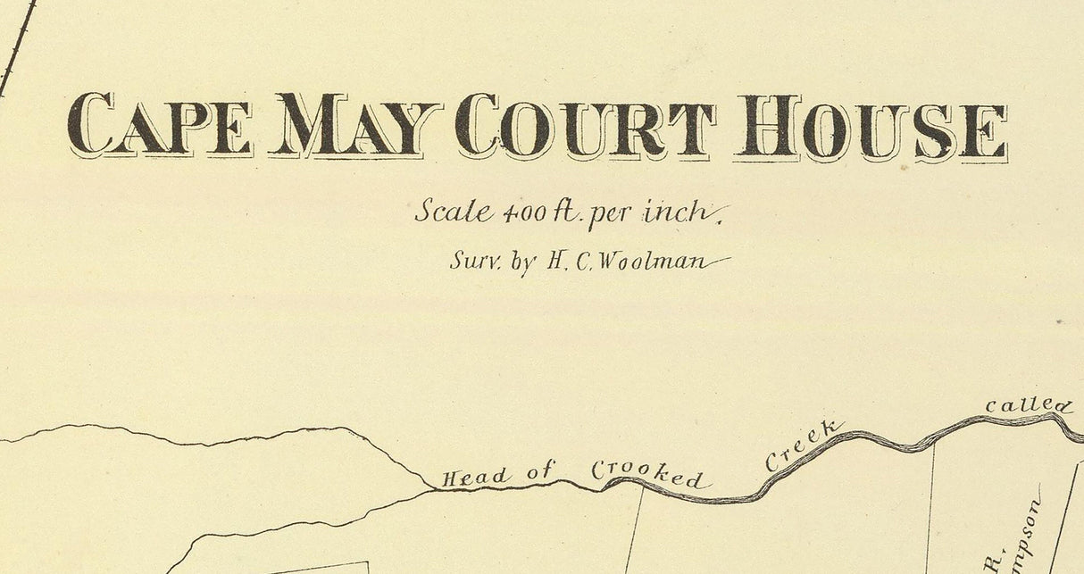 1878 Map of Cape May Court House New Jersey