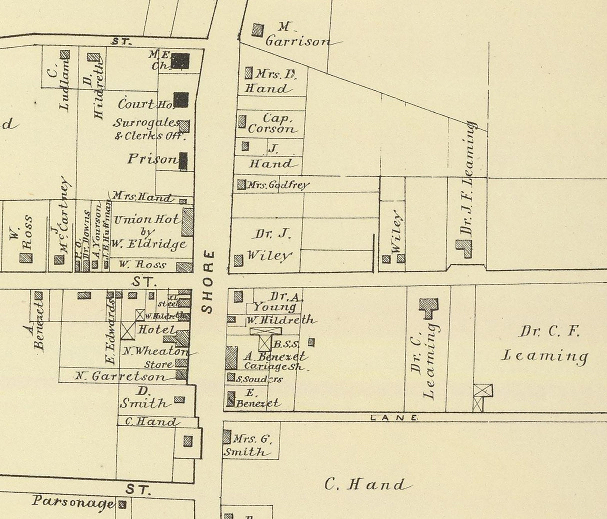 1878 Map of Cape May Court House New Jersey